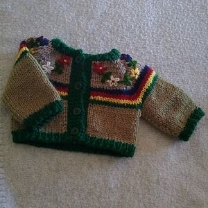 Hand knitted doll or teddy bear  sweater